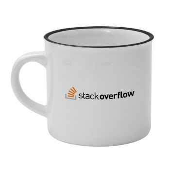 StackOverflow, Κούπα κεραμική vintage Λευκή/Μαύρη 230ml