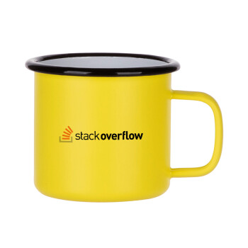 StackOverflow, Κούπα Μεταλλική εμαγιέ ΜΑΤ Κίτρινη 360ml