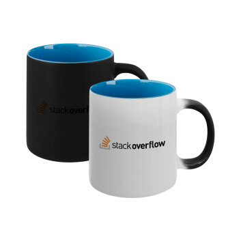 StackOverflow, Κούπα Μαγική εσωτερικό μπλε, κεραμική 330ml που αλλάζει χρώμα με το ζεστό ρόφημα (1 τεμάχιο)