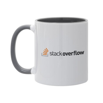 StackOverflow, Κούπα χρωματιστή γκρι, κεραμική, 330ml