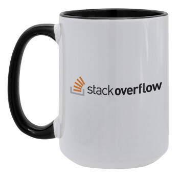 StackOverflow, Κούπα Mega 15oz, κεραμική Μαύρη, 450ml