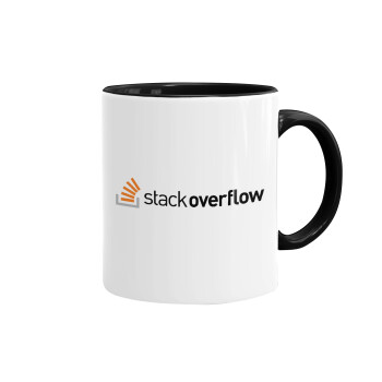 StackOverflow, Κούπα χρωματιστή μαύρη, κεραμική, 330ml