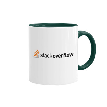 StackOverflow, Κούπα χρωματιστή πράσινη, κεραμική, 330ml