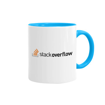 StackOverflow, Κούπα χρωματιστή γαλάζια, κεραμική, 330ml