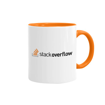StackOverflow, Κούπα χρωματιστή πορτοκαλί, κεραμική, 330ml