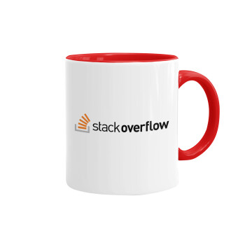 StackOverflow, Κούπα χρωματιστή κόκκινη, κεραμική, 330ml