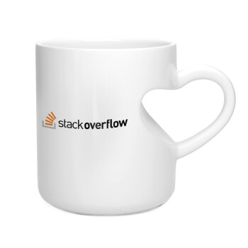 StackOverflow, Κούπα καρδιά λευκή, κεραμική, 330ml