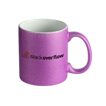 StackOverflow, Κούπα Μωβ Glitter που γυαλίζει, κεραμική, 330ml