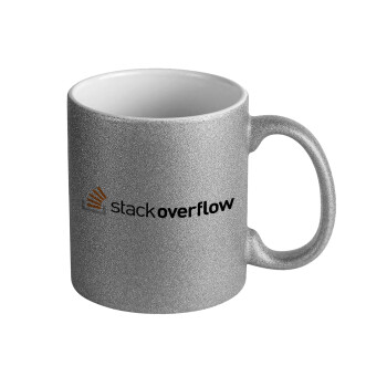 StackOverflow, Κούπα Ασημένια Glitter που γυαλίζει, κεραμική, 330ml