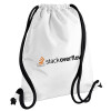 Backpack pouch GYMBAG white, with pocket (40x48cm) & thick cords