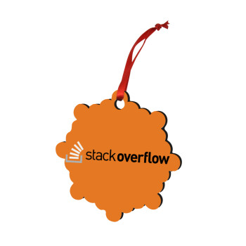 StackOverflow, Χριστουγεννιάτικο στολίδι snowflake ξύλινο 7.5cm