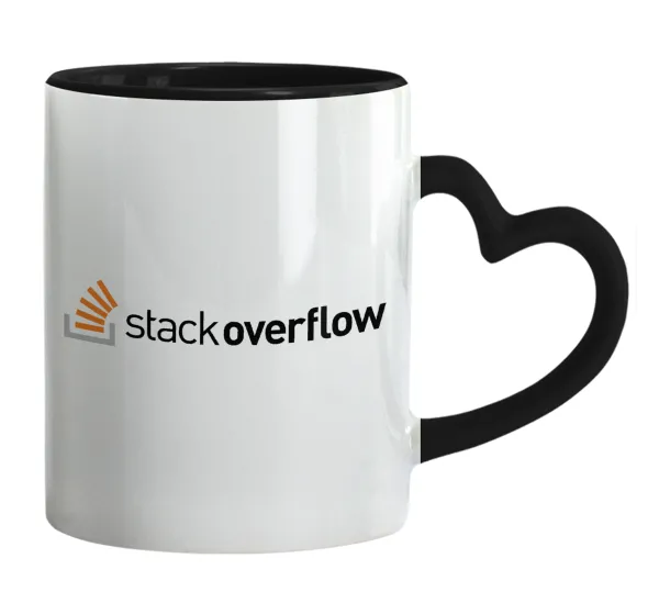 StackOverflow — Mug heart black handle, ceramic, 330ml