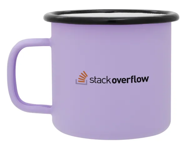 StackOverflow — Metal enamel mug, matte light pastel purple, 360ml
