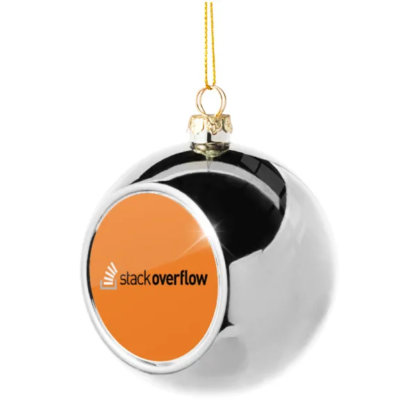 StackOverflow — Στολίδι Χριστουγεννιάτικη μπάλα δένδρου Ασημένια 8cm