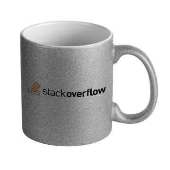 StackOverflow, Κούπα Ασημένια Glitter που γυαλίζει, κεραμική, 330ml