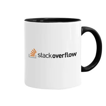 StackOverflow, Κούπα χρωματιστή μαύρη, κεραμική, 330ml