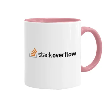 StackOverflow, Κούπα χρωματιστή ροζ, κεραμική, 330ml