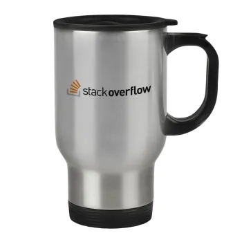 StackOverflow, Stainless steel travel mug with lid, double wall 450ml
