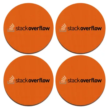 StackOverflow, ΣΕΤ x4 Σουβέρ ξύλινα στρογγυλά plywood (9cm)