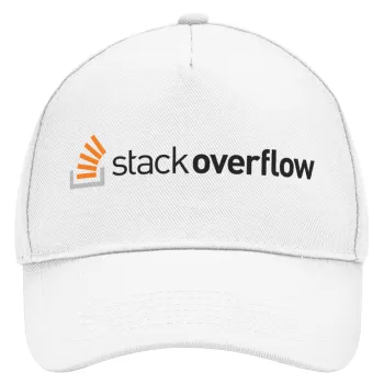 StackOverflow, Καπέλο Ενηλίκων Baseball, Drill, Λευκό (100% ΒΑΜΒΑΚΕΡΟ, ΕΝΗΛΙΚΩΝ, UNISEX, ONE SIZE)
