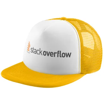 StackOverflow, Καπέλο Ενηλίκων Soft Trucker με Δίχτυ Κίτρινο/White (POLYESTER, ΕΝΗΛΙΚΩΝ, UNISEX, ONE SIZE)