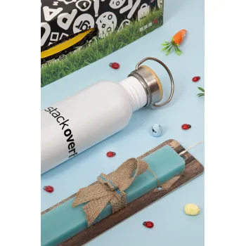 StackOverflow, Πασχαλινή Λαμπάδα με παγούρι μεταλλικό (620ml, stainless steel) & κερί αρωματικό πλακέ (30cm) (ΤΙΡΚΟΥΑΖ)