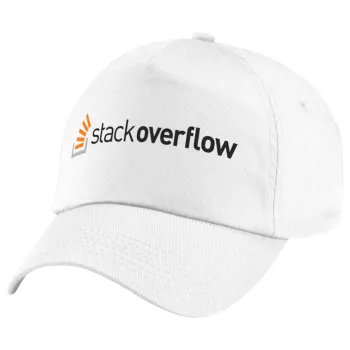 StackOverflow, Πεντάφυλλο καπέλο Λευκό, 100% Βαμβακερό (Twill), με ρύθμιση, unisex