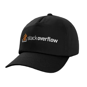 StackOverflow, Καπέλο Ενηλίκων Baseball, 100% Βαμβακερό,  Μαύρο (ΒΑΜΒΑΚΕΡΟ, ΕΝΗΛΙΚΩΝ, UNISEX, ONE SIZE)