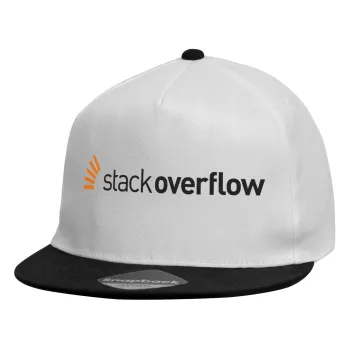 StackOverflow, Child's Flat Snapback Hat, White (100% COTTON, CHILDREN'S, UNISEX, ONE SIZE)