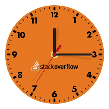 StackOverflow, Ρολόι τοίχου ξύλινο (20cm)
