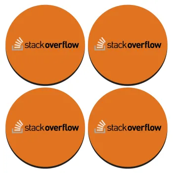 StackOverflow, ΣΕΤ 4 Σουβέρ ξύλινα στρογγυλά (9cm)