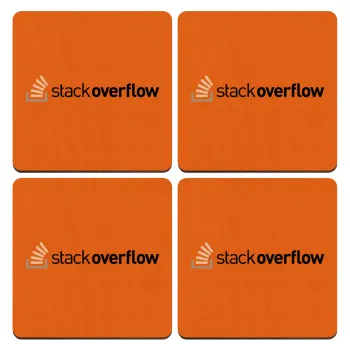 StackOverflow, ΣΕΤ x4 Σουβέρ ξύλινα τετράγωνα plywood (9cm)