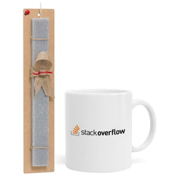 StackOverflow, Πασχαλινή Λαμπάδα με Κούπα κεραμική (330ml) & κερί αρωματικό πλακέ (30cm) (ΓΚΡΙ)