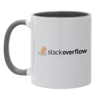 StackOverflow, Κούπα χρωματιστή γκρι, κεραμική, 330ml