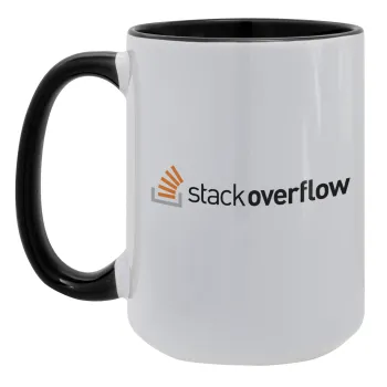 StackOverflow, Κούπα Mega 15oz, κεραμική Μαύρη, 450ml