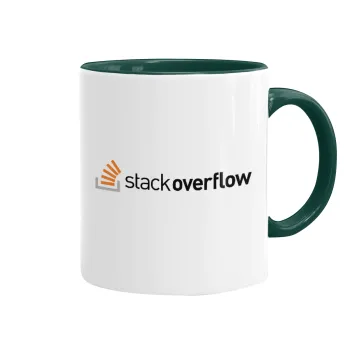 StackOverflow, Κούπα χρωματιστή πράσινη, κεραμική, 330ml