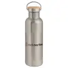 Stainless steel Silver with wooden lid (bamboo), double wall, 750ml