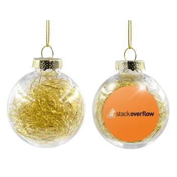 StackOverflow, Transparent Christmas tree ball ornament with gold filling 8cm