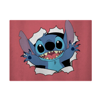 Stitch hello!!!, Επιφάνεια κοπής γυάλινη (38x28cm)