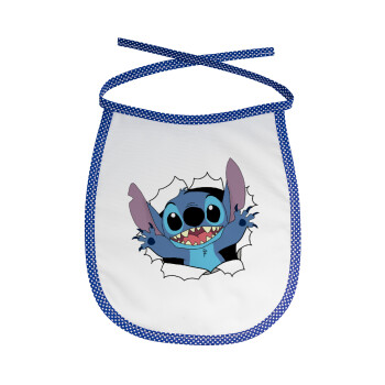 Stitch hello!!!, Σαλιάρα μωρού αλέκιαστη με κορδόνι Μπλε