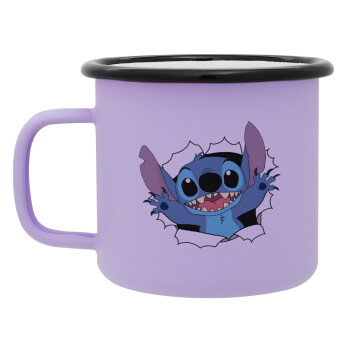 Stitch hello!!!, Κούπα Μεταλλική εμαγιέ ΜΑΤ Light Pastel Purple 360ml