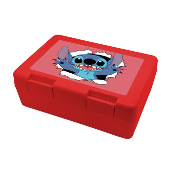 Stitch hello!!!, Children's cookie container RED 185x128x65mm (BPA free plastic)