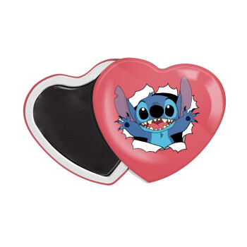 Stitch hello!!!, Μαγνητάκι καρδιά (57x52mm)