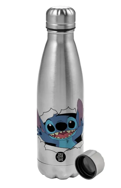 Stitch hello!!! — Metallic water bottle, stainless steel, 750ml