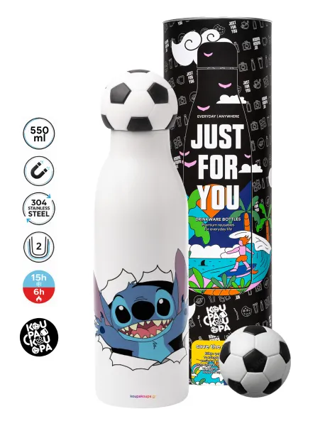 Stitch hello!!! — Soccer Metal mug thermos, double wall, 550ml
