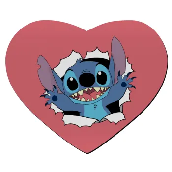 Stitch hello!!!, Mousepad heart 23x20cm