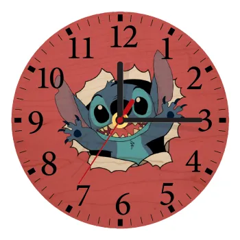 Stitch hello!!!, Ρολόι τοίχου ξύλινο plywood (20cm)