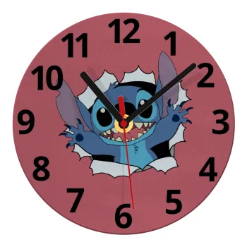 Stitch hello!!!, Ρολόι τοίχου γυάλινο (20cm)