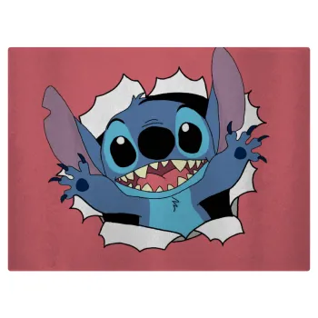 Stitch hello!!!, Επιφάνεια κοπής γυάλινη (38x28cm)