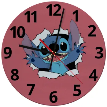 Stitch hello!!!, Ρολόι τοίχου γυάλινο (30cm)